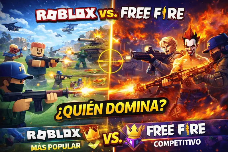 Shooters Roblox vs Free Fire 2026 comparativa